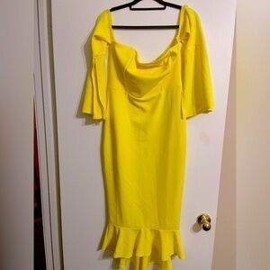 Boohoo Yellow Dress, Size US 12